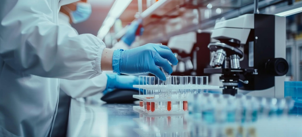 Laboratory technician conducting precise analytical testing